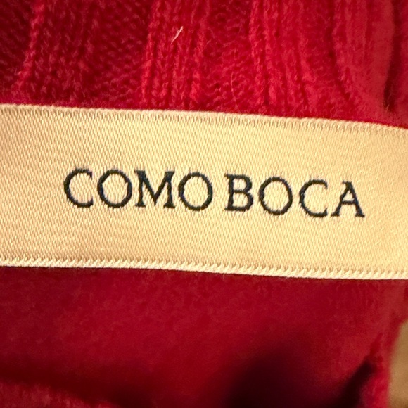 Como Boca Red Cable Knit 100 Cashmere Turtleneck Size L - Picture 8 of 9
